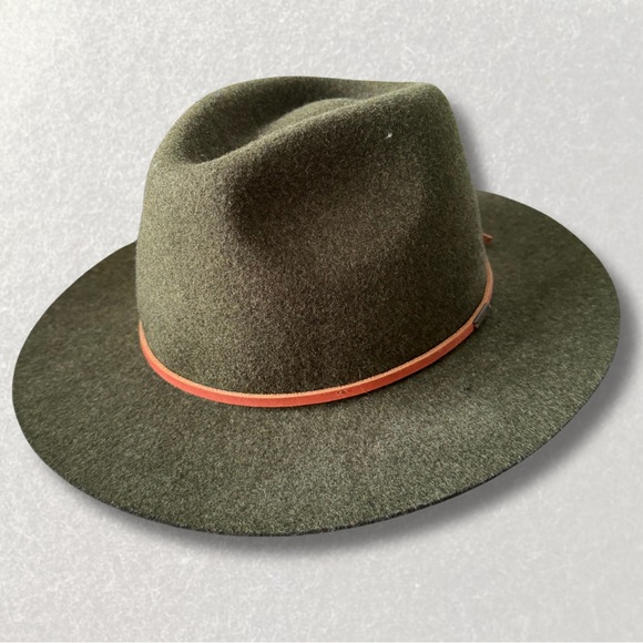 Brixton Olive Fedora with Mauve Band - Picture 3 of 4